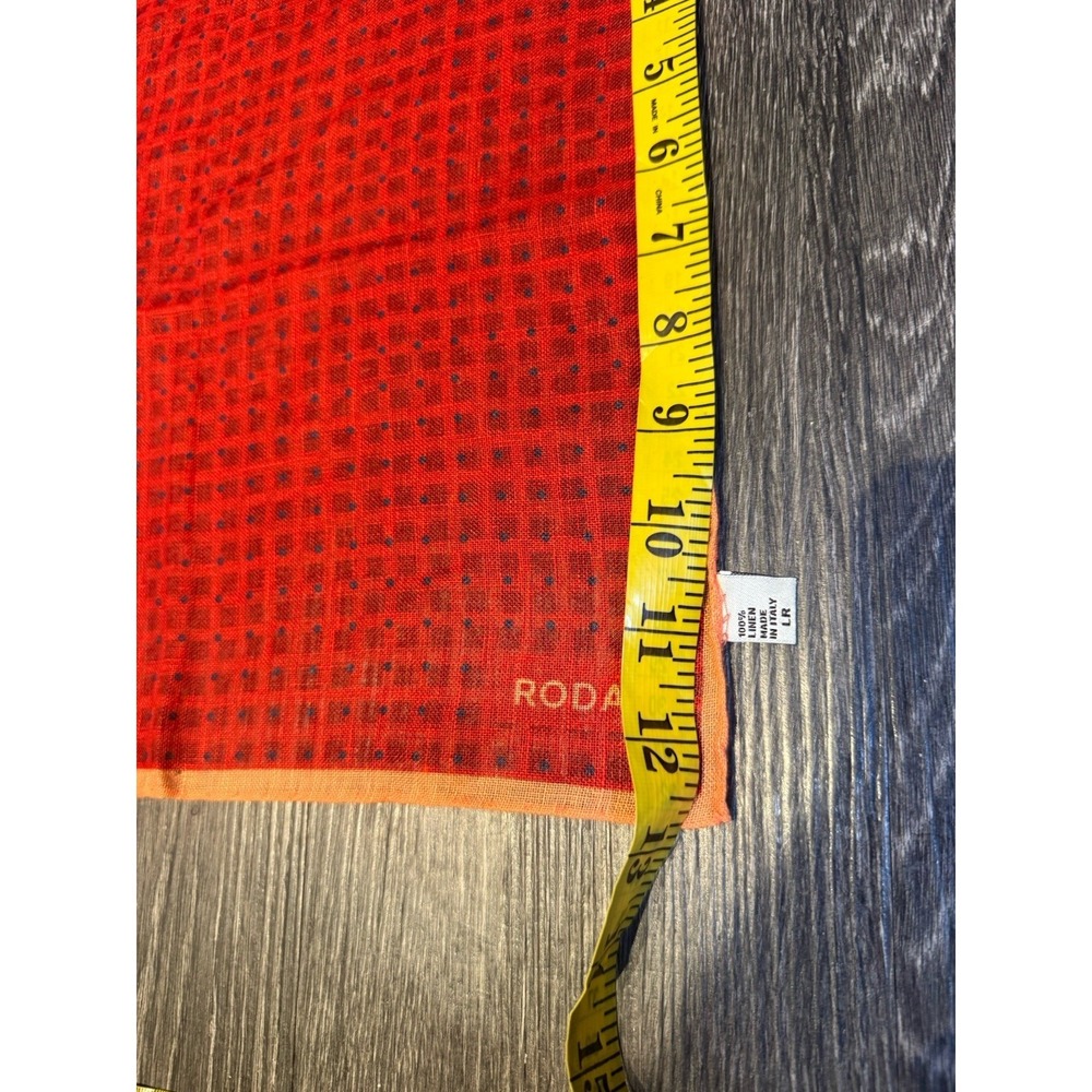 Roda 100% Linen Pocket Square In Multicolor Made in Italy - Picture 3 of 4